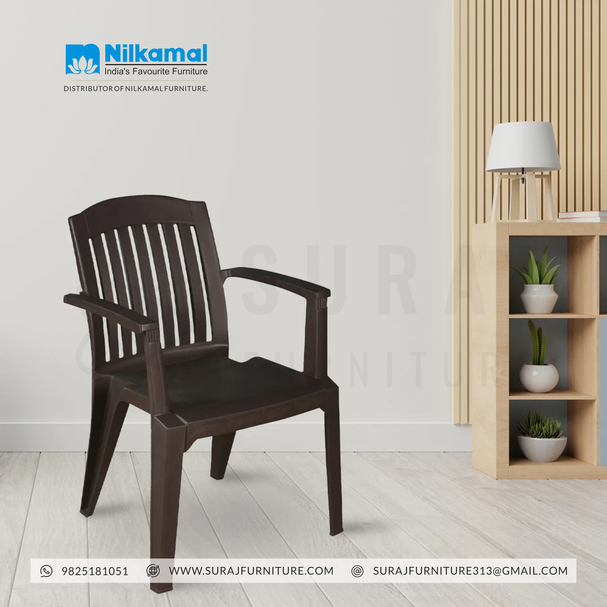 Nilkamal High Back With Arm Plastic Chair