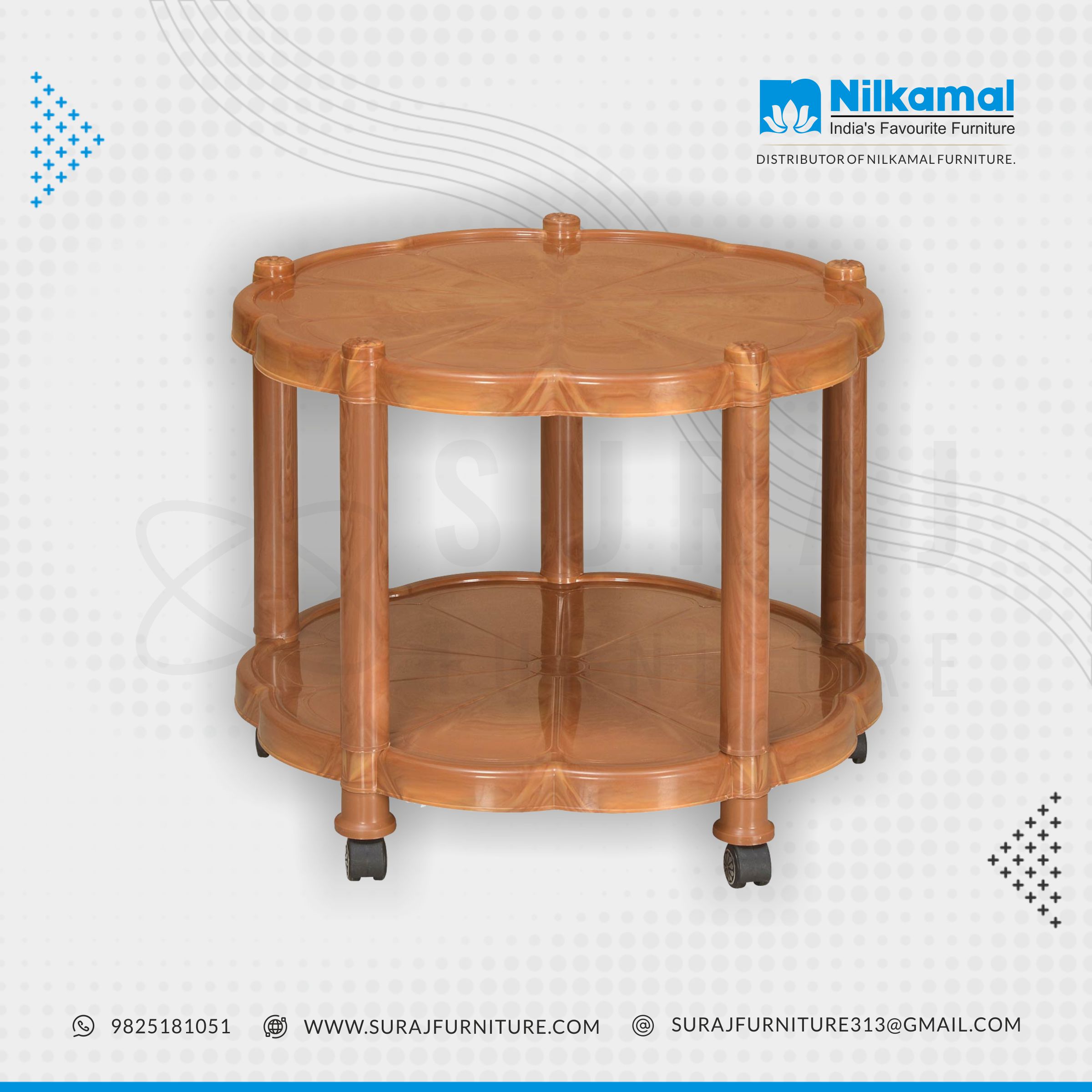 nilkamal tea table with chair