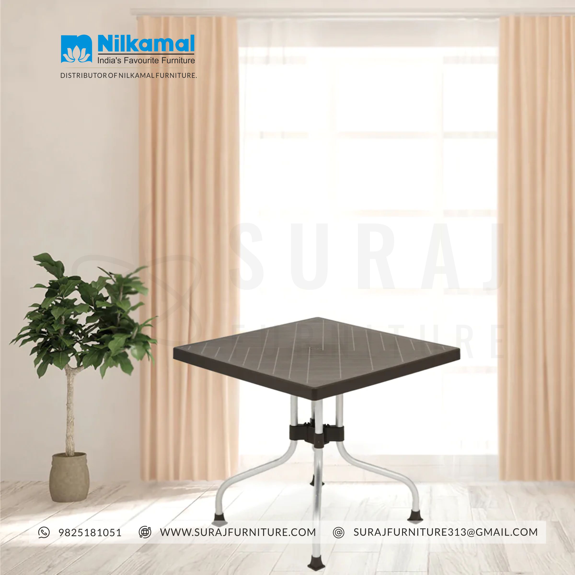 Nilkmal Standing Dining Table brown folding