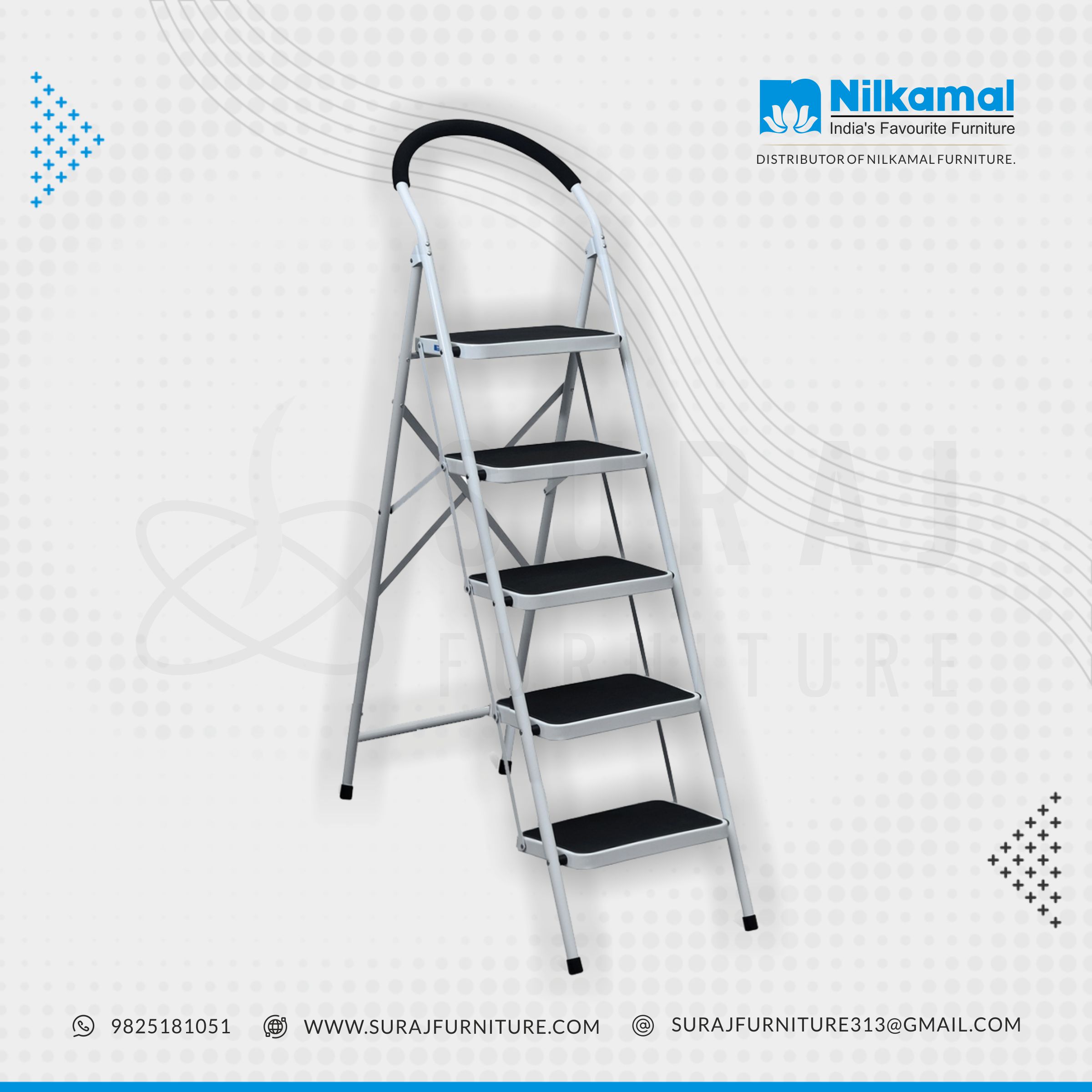 Nilkamal 5 Steps Ladder Aluminium