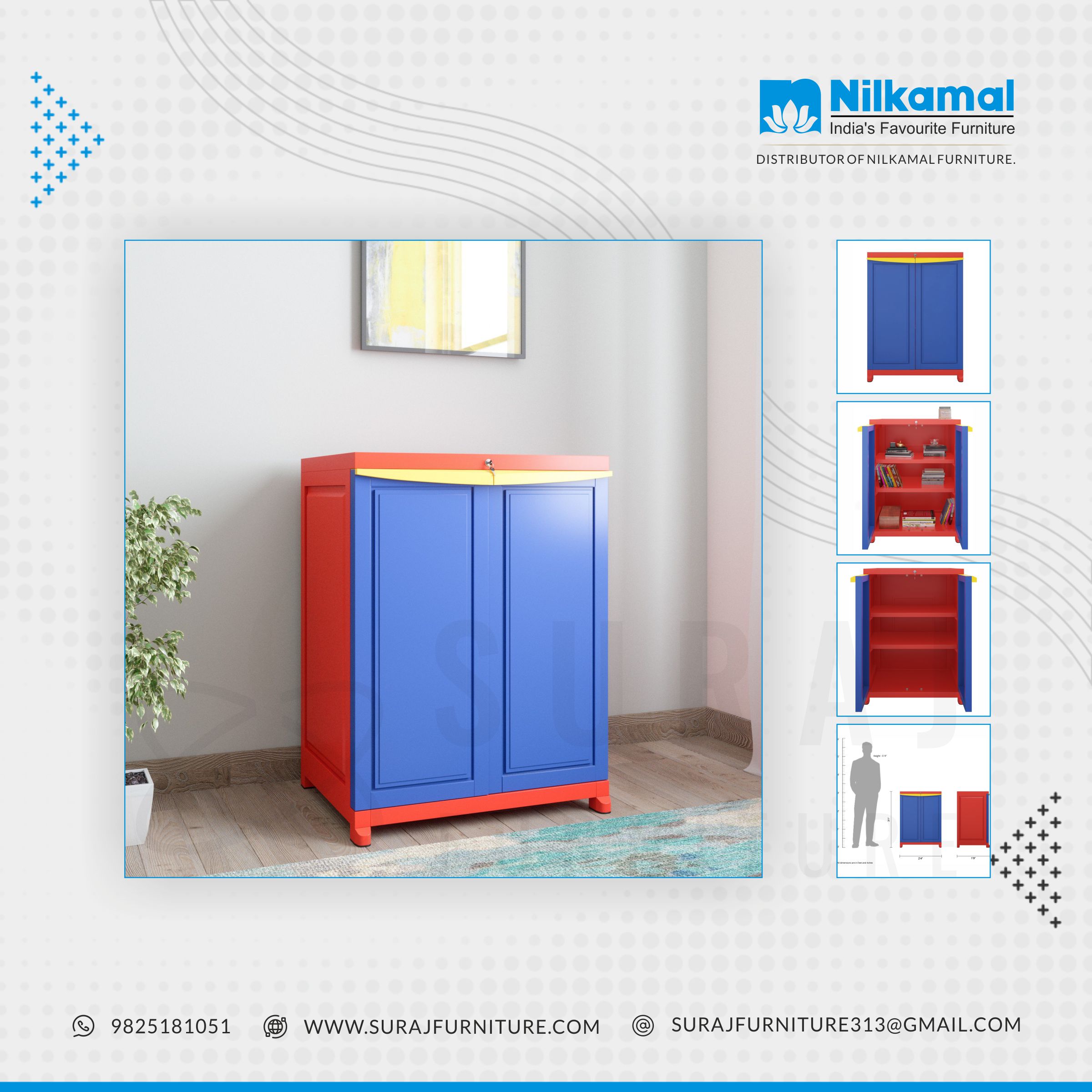 Plastic cupboard for clothes