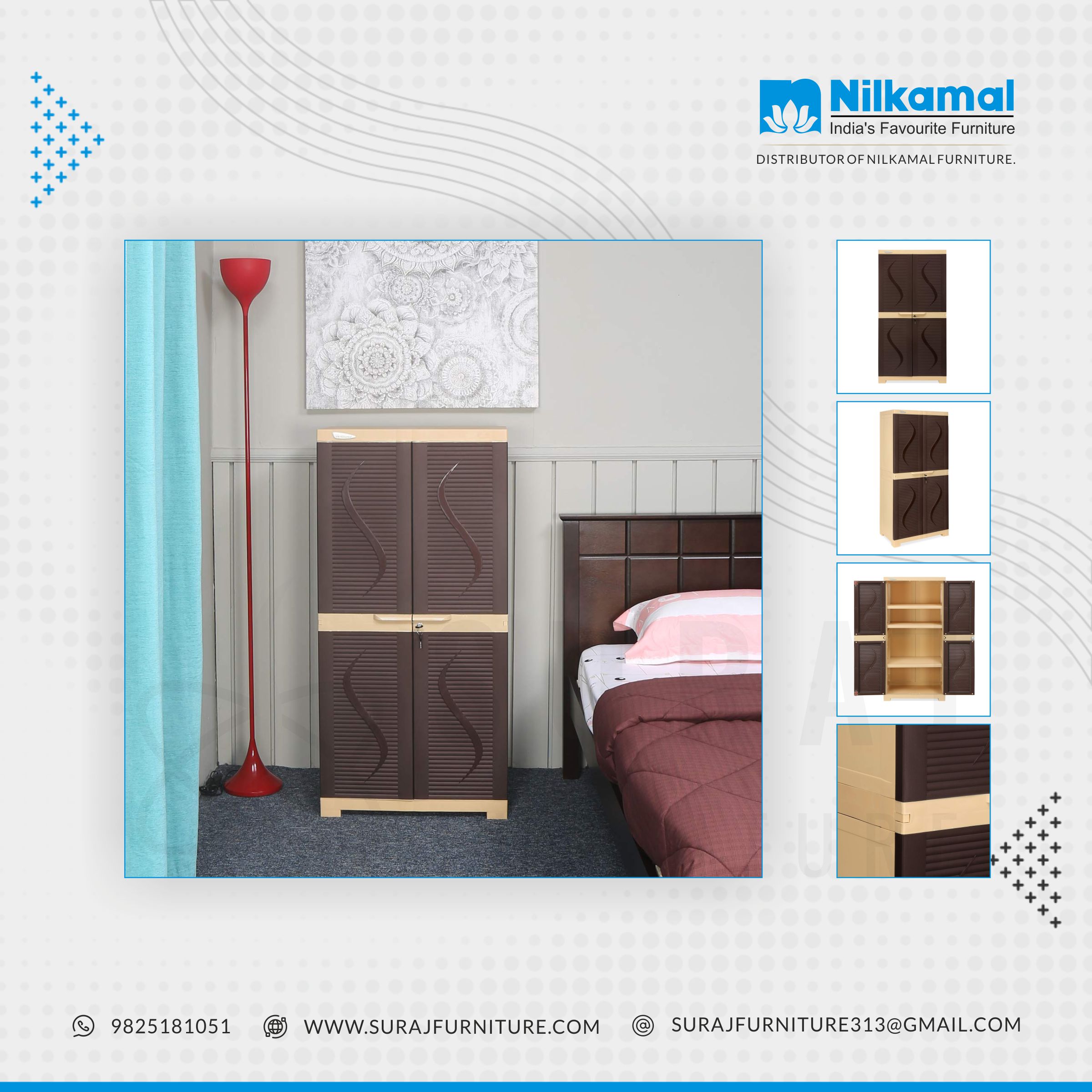 nilkamal plastic cupboard for clothes