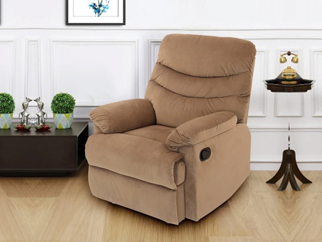 One Seater Recliner Light Brown